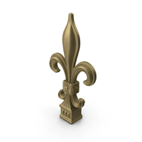 Fleur De Lis Sculpture Gilded PNG & PSD Images