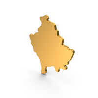 Gold Kosovo Country Map Icon PNG & PSD Images