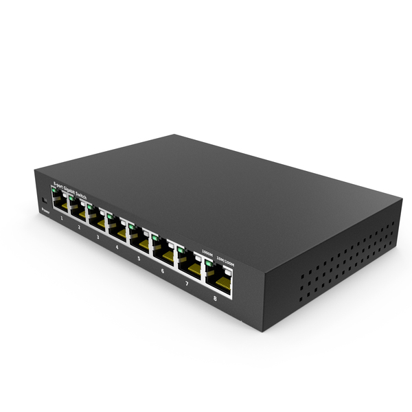 Gigabit Network Switch Black PNG & PSD Images