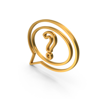 Gold Question Mark In Speech Bubble Icon PNG & PSD Images