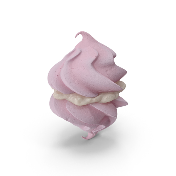 Pink Meringue Kisses with Vanilla Filling PNG & PSD Images