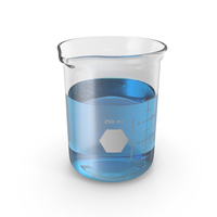 Measuring Beaker Blue Liquid 250ml PNG & PSD Images