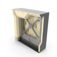 Sci-Fi Part With Vertical White Panels And Steel Cross Without PC PNG & PSD Images
