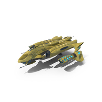 Concept Space Warship Yellow PNG & PSD Images