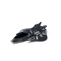 Sci-Fi Space Fighter Craft Black PNG & PSD Images