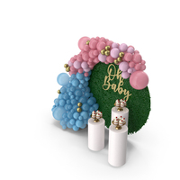 Green Leaf Wall With Balloon Decor For Event PNG & PSD Images