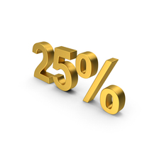 25 Percent Gold PNG & PSD Images