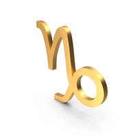 Capricorn Astrology Symbol Gold PNG & PSD Images