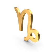 Capricorn Astrology Symbol Gold PNG & PSD Images