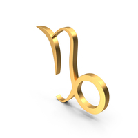 Capricorn Astrology Symbol Gold PNG & PSD Images
