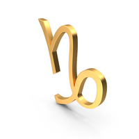 Capricorn Astrology Symbol Gold PNG & PSD Images