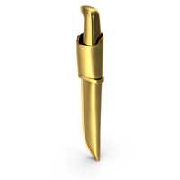 Hunting Knife in a Leather Sheath Gold PNG & PSD Images