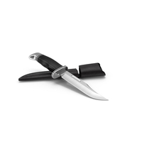 Hunting Knife And Leather Knife Sheath PNG & PSD Images