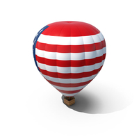Hot Air Balloon With USA Flag PNG & PSD Images