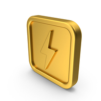 Gold Lightning Icon PNG & PSD Images
