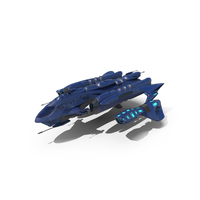 Futuristic Combat Spaceship Blue PNG & PSD Images