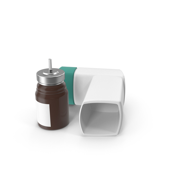 Asthma Medicine Bottle And Inhaler PNG & PSD Images