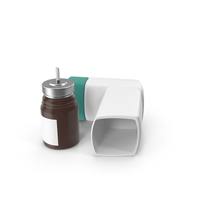 Asthma Medicine Bottle And Inhaler PNG & PSD Images