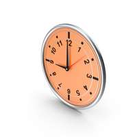 Silver Gray And Orange Wall Clock PNG & PSD Images
