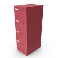 Filing Cabinet 4 Drawer Red PNG & PSD Images