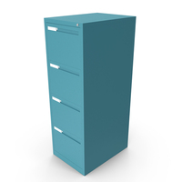 Filing Cabinet 4 Drawer Blue PNG & PSD Images