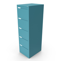 Filing Cabinet 5 Drawer Blue PNG & PSD Images