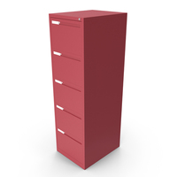 Filing Cabinet 5 Drawer Red PNG & PSD Images