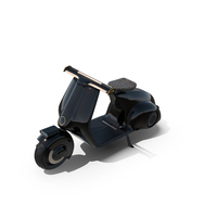 Designer Electric Scooter Black Parked PNG & PSD Images
