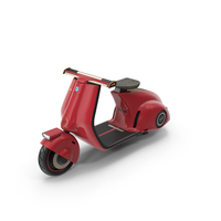 Concept Red Electric Scooter Vespa 98 Lights On PNG & PSD Images