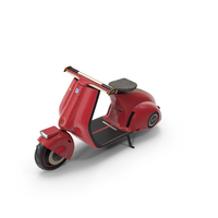 Red Electric Scooter Vespa 98 Parked Lights On PNG & PSD Images