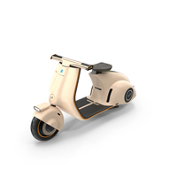 Beige Electric Scooter Vespa 98 Lights On PNG & PSD Images