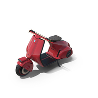 Electric Scooter Vespa 98 Red Parked PNG & PSD Images