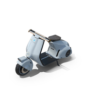 Futuristic Electric Scooter Vespa 98 Blue Parked PNG & PSD Images
