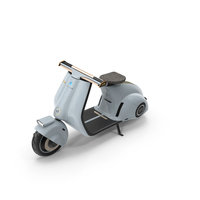 Futuristic Blue Electric Scooter Vespa 98 Parked Lights On PNG & PSD Images