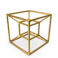 Gold 3D Printed Modern Art Object PNG & PSD Images