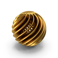 Gold 3D Printed Modern Art Object PNG & PSD Images