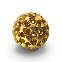 Gold 3D Printed Modern Art Object PNG & PSD Images