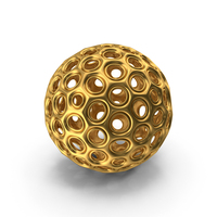 Gold 3D Printed Modern Art Object PNG & PSD Images