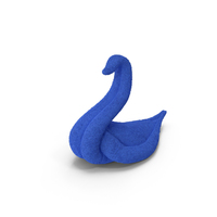 Designer Towel Blue Swan with Folded Wings Fur PNG & PSD Images