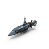 Steampunk Submarine Blue PNG & PSD Images