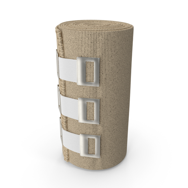 Rolled Elastic Bandage Beige With Clamps PNG & PSD Images