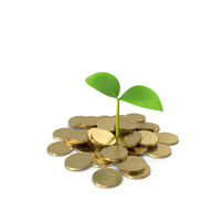 Plant On A Pile Of Coins PNG & PSD Images