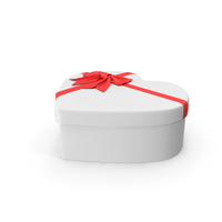 White Gift Box With Red Ribbon PNG & PSD Images