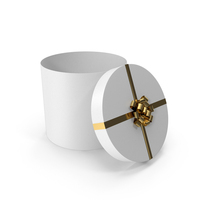 Gift Box 2 White With Gold Ribbon PNG & PSD Images