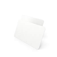 Business Cards Type 01 Round Corner Pose 04 Blank White PNG & PSD Images