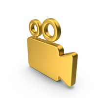 Gold Video Camera Icon PNG & PSD Images