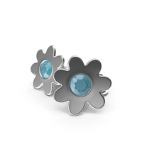 Silver Flowers Earrings PNG & PSD Images