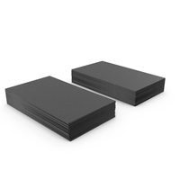 Business Cards Straight Corner Blank Black PNG & PSD Images