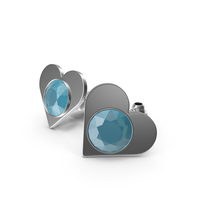 Silver Hearts Earrings PNG & PSD Images