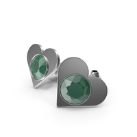 Silver Hearts Earrings PNG & PSD Images